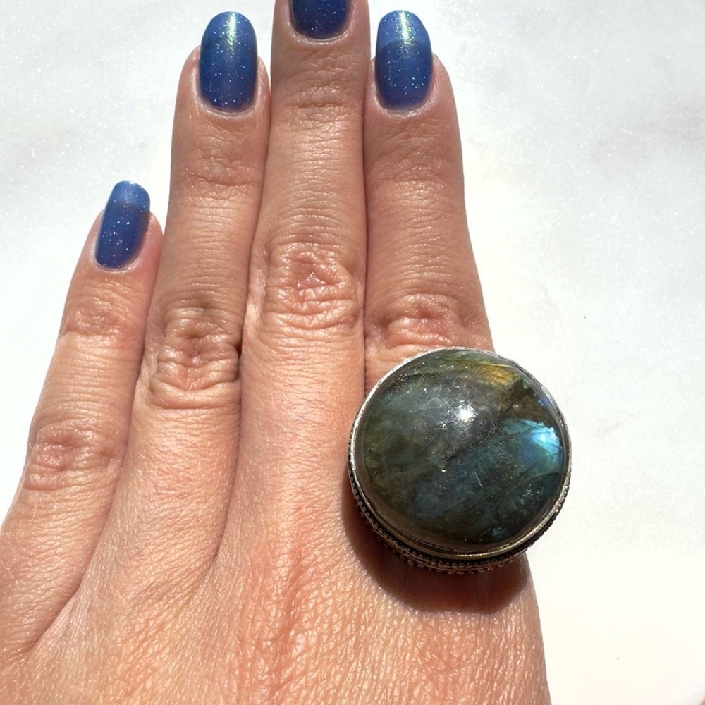 Elegant Labradorite Statement Ring - image 1